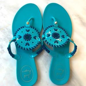 Jack Rogers teal and blue jelly Sandle.